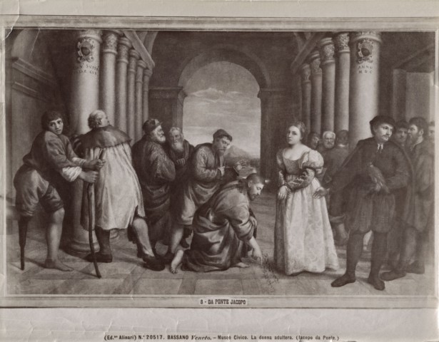 Alinari, Fratelli — Bassano - Veneto - Museo Civico. La donna adultera (Iacopo da Ponte) — insieme